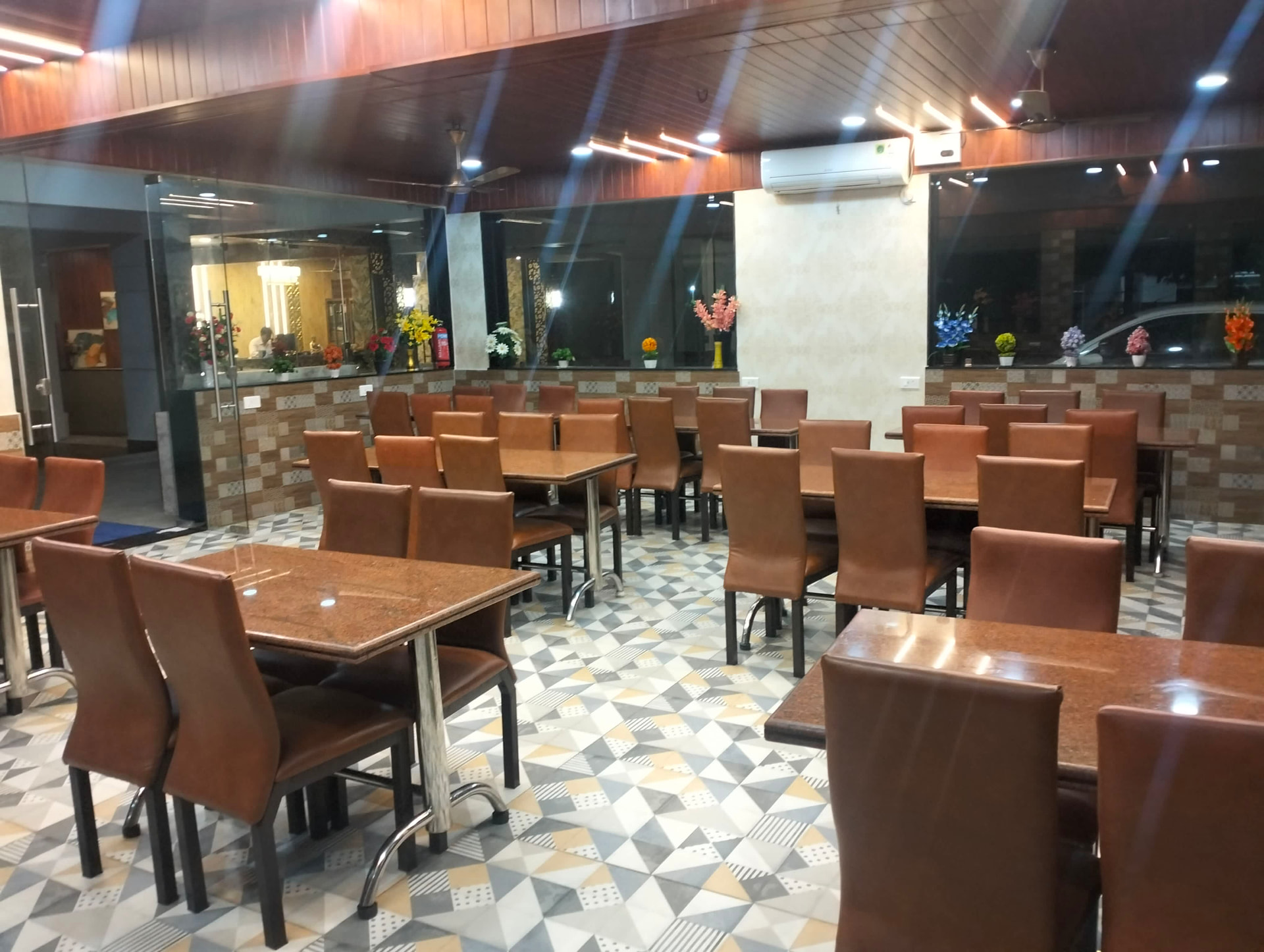 Saffron Multi Cuisine Restaurant seating where breakfast is served