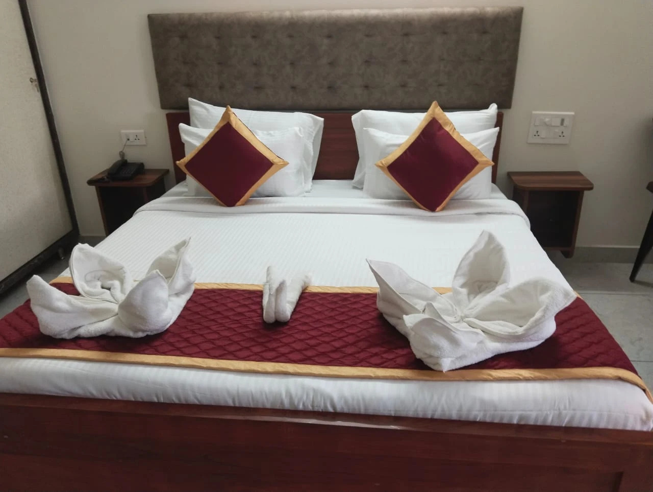 King bed with turndown service